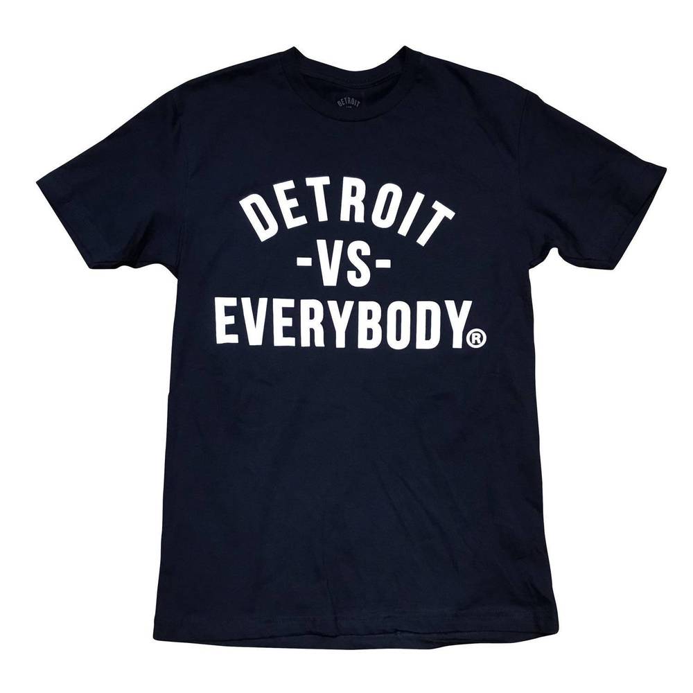 NEW VS EVERYBODY men's detroit t-shirt in navy/white